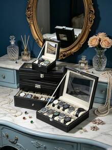 2/12格大容量手錶收納盒,珠寶儲存與展示盒,女性禮品手錶收納盒,情人節、母親節 - 彩色 - 查看 2