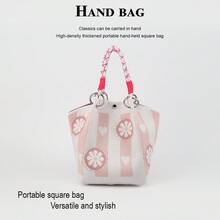 1pc Floral Large Capacity Lightweight Handbag, Suitable For Commuting, School, Travel, Portable Matching With Clothes, All Seasons - Multicolor - View 15