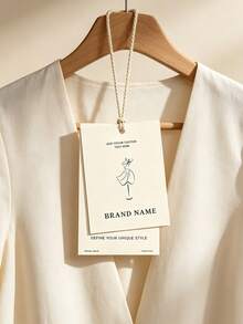 客製化印製雙層衣物吊牌，個性化品牌名稱精品服飾吊牌 - 多色 - 查看 3