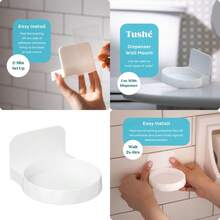 Wall Mount For Toilet Paper Foam Dispenser Adhesive Holder For Bathroom Drill-Free Installation Compatible With Dispenser White - White - View 2