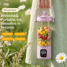 Portable Juicing Cup For Fresh Squeezing, Large Capacity , Leak Proof, One Second Cleaning, High-Value Treasure Juice Cup With Multiple Colors To Choose From, Multifunctional Fruit And Vegetable Mixing Cup, Milkshake Cup - Multicolor - View 4