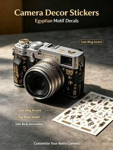 1 Set Decorative Stickers, Aesthetic Stickers, Ancient Egyptian Cat Symbol Pattern, Suitable For Laptop, Camera, Phone Case, Water Cup, Cosmetic Storage Box, Hair Dryer Shell, Metal Decorative Accessories - M - View 5
