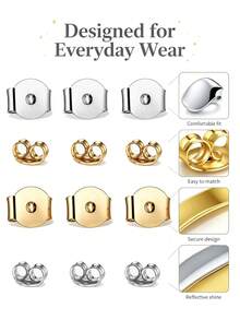 1/2/6/10pcs 925 Sterling Silver Hypoallergenic Earring Backs, Prevent Ear Stud Blockage, Suitable For Daily Wear - Earring Backs - View 7
