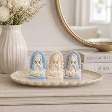 1件裝美學祈禱天使矽膠模具，3D花之子蠟模，適用DIY香氛製作，石膏雕像模具，打造寧靜居家裝飾的獨特翻模工具 - 天使五星花朵模具 - 查看 3