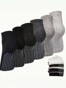 1/5/10/15/20/30 Pairs Random Multi-Color Non-Slip Men's & Women's Short Socks, Solid Color Sports Boat Socks, All-Season Versatile - Multicolor - View 3