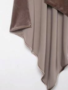 CAREE Women's Spring & Summer Dusty Rose Satin Cowl Neck Back Tie Halter Sleeveless Asymmetric Hem Loose Flowy Blouse Top - Rusty Rose - View 4