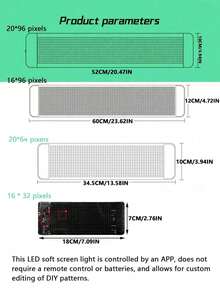 Rolling Giant Bright LED Advertising Sign, Flexible USB 5V LED Shop Sign, Bluetooth App Control, Customizable Text/Pattern/Animation, Programmable Display Screen, Suitable For Stores, Cars, Bars, Hotels - LED Sign - View 16