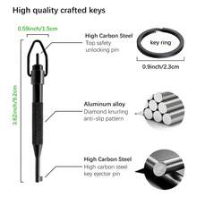 AOKYE Mini 多功能金屬鑰匙工具附鑰匙圈，便攜式鋁合金口袋硬體小工具，鑽石紋路人體工學握把，EDC 口袋收納器 - A - 查看 8