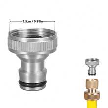 1 buah Adaptor Keran Sambungan Cepat Multi-Ukuran, Paduan Seng Berlapis Elektro, Dengan Pita Perekat, Cocok untuk Selang 1/2" 3/4" 1", Konektor Cepat Anti Bocor, Id - A - View 5