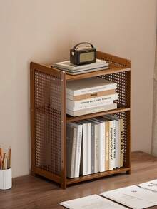 2/3-Tier Bamboo Desktop Organizer, Multifunctional Space-Saving Open Storage And Display Rack, Versatile Small Bookshelf, Ideal For Stationery, Cosmetics, Plants, And Decorative Items, Perfect For Offices, Dorms, Bedrooms, And Home Offices - Multicolor - View 3