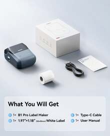 Printer Termal Mini NIIMBOT B1, Printer Portabel Saku, Mendukung Koneksi Bluetooth Nirkabel, Dapat Mencetak Stiker Label Barcode Putih Bulat - MultiWarna - View 8