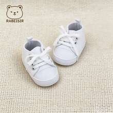 Spring Summer Autumn Infant Pre-Walker Shoes, Breathable Infant Pre-Walker Shoes 0-1.5 Years Old, Classic Versatile - White - View 7