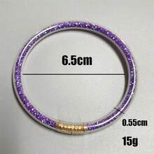 2pcs/Set Gelang Jelly Gaya Vintage Kembali ke Sekolah, Tabung Tipis 5mm dengan Hiasan Berlian Imitasi Berkilau, Pilihan Warna Beragam, Aksesori Perjalanan DIY untuk Menata Ulang - 2 buah/set Berlian imitasi - View 2