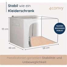 4CONVY Kleideraufbewahrungsbox mitßverschluss und Metallrahmen - Große Faltbare Stapelbare Aufbewahrungsbox - 3 x 66L Aufbewahrungstaschen - Kleiderbox für Bettdecken und Kleidung YNCE - Grau - Übersicht 10