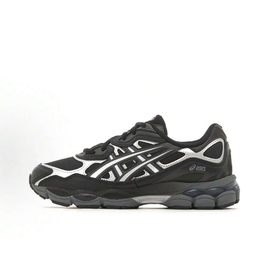 ASICS Gel-NYC Sneakers - Authentic Unisex Retro Lifestyle Running Shoes | Viral 2026 Sportstyle Urban Trainers | Premium Gel Technology Cushioning | Durable Suede & Mesh Performance Footwear | Classic Comfort Daily Sneakers - Black Blank Silver - 查看 1