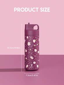 Meoky 19oz Handle Spout Sports Cup, Purple & Pink Floral Design, Portable Travel Cup With Handle And Leak-Proof Spout, Purple & Pink Floral Pattern, Suitable For Outdoor Travel, Fitness, Office, School, Daily Drinking, Personalized Travel Cup - Purple Powder Flower - View 7