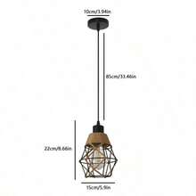 1/2pcs Nordic Vintage Rope Pendant Light Industrial Geometric Iron Birdcage Hanging Light For Dining Room Bar Kitchen Bedroom Bedside Lighting E27 Light Source Rustic Decor Lighting (Bulb Not Included) - Black - View 8