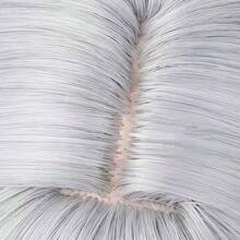 Ombre Grey Blue Synthetic Men Medium Long Wigs With Bangs Anime Game Cosplay Fluffy Wig For Daily Party, Halloween - Dusty Blue - View 10