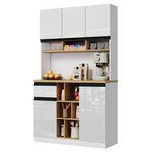 Modern White High Gloss Sideboard - Adjustable Shelves - 白色 - 查看 6