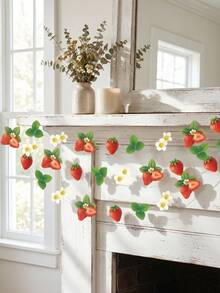 Decorações de Festa com Tema de Morango, Guirlanda com Morangos e Flores, Enfeite Pendurado, Suprimentos de Decoração de Festa de Aniversário com Tema de Morango, Perfeito para Celebração com Tema de Morango, Paredes de Bottom para Fotos, Decorações de Mesa, Decoração de Festa de Aniversário - morango - Visão 5