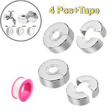 4pcs Wall Pipe Covers, ABS Adjustable Split Flange Design, With Sealing Tape, Easy Install Decorative Cover Plates, Suitable For Radiator And Sink Pipes, Home Bathroom Kitchen Decorative Water Pipe Rings - Modern - View 1