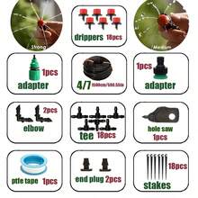 Automatic Drip Irrigation Kit (Garden Version) - 4/7mm, Equipped With Brass Mist Nozzle, Suitable For Lawn, Potted Plants And Greenhouse, Lawn Automatic Drip Irrigation System, Potted Plants Greenhouse - Multicolor - View 29