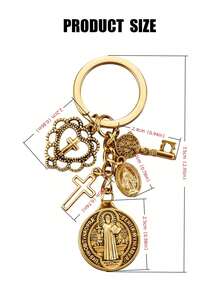1pc Religious Themed Novelty Keychain | Cross Keychain, Christian Faith Themed Pendant, Virgin Mary Decoration; Hanging Decoration Accessory; Religious Accessory, Faith Ornament. Prayer Amulet, Can Decorate Bags And Phones, Car Accessories, Jewelry Keychain Pendant. Mother's Day Gift, Back To School Gift; - One Size Fits All - View 10