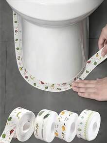 Ins Home Dopamine Soft Decor Item 1 Roll Random Pattern Bathroom Self-Adhesive Sealing Strip Joint Beautification Sealing Decorative Tape Easy To Clean Durable Gap Edge Sticker Home Decor, Home Decoration, Home Supplies, Bathroom Accessories, Tile Sticker Kitchen Bathroom Indoor Home Renovation Universal Home Improvement Practical Creative Gift - Multicolor - View 1