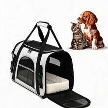 Large Capacity Breathable Cat & Dog Backpack, Outdoor Pet Portable Backpack, Handheld Foldable One Shoulder Dog/Cat Carrier, Suitable For Small Dogs, Cats, Rabbits, Puppies - Grey - View 1