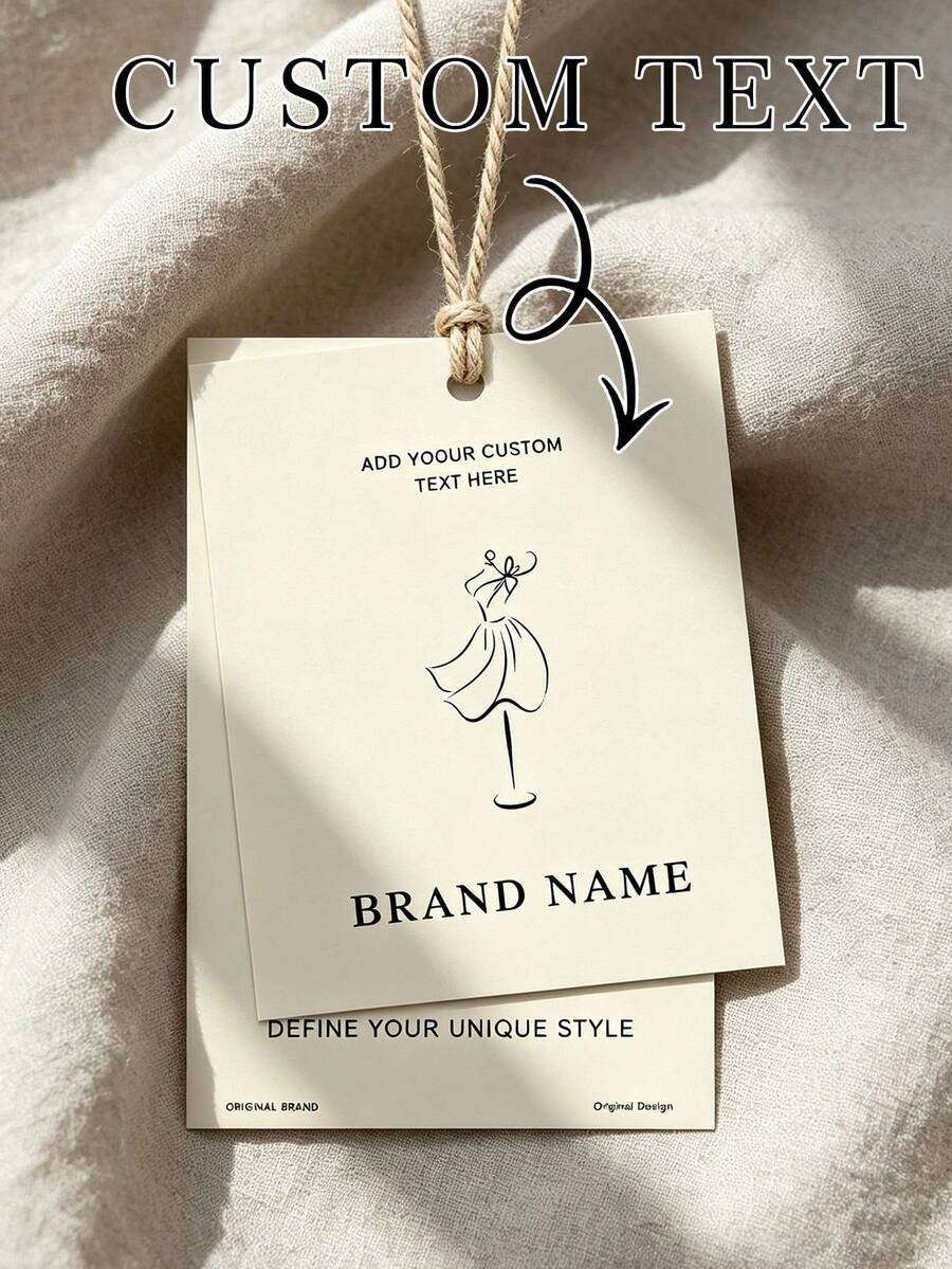 客製化印製雙層衣物吊牌,個性化品牌名稱精品服飾吊牌 - 多色 - 查看 1
