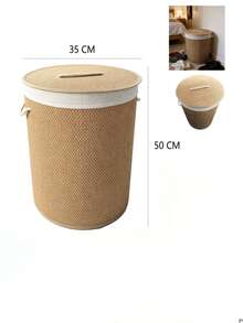 Round/Rectangular Wicker Laundry Basket With Lid, Laundry Basket, Laundry Hamper, Storage Basket, Clothes Bin,Linen Lined Clothes Storage Hamper With Rope Handles, Large Capacity Dirty Clothes Organizer Bin For Bedroom Bathroom Laundry Room, - View 16