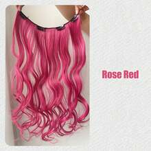 20 Inch Long Wavy Clip-In Hair Extensions, 4-Clip Design For Women, Rainbow Color, Multiple Colors Available, Suitable For Halloween, Christmas, Music Festivals And Other Holiday Occasions, Easy To Use - Multicolor - View 11