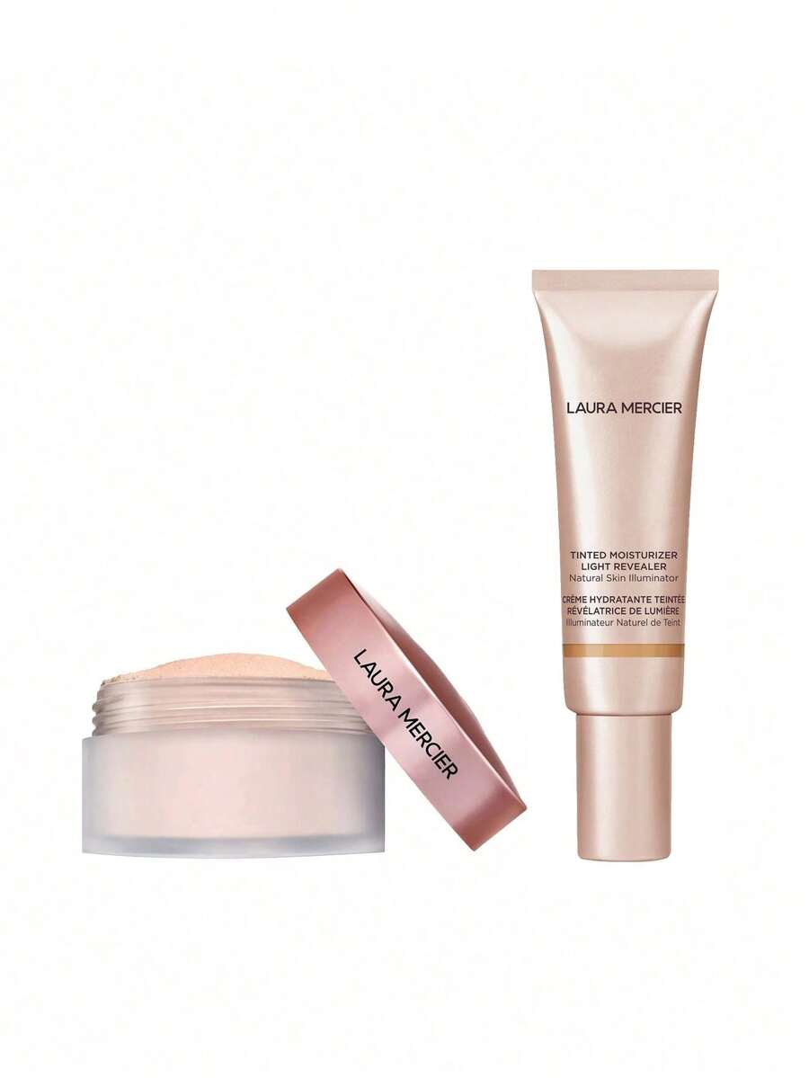 Laura Mercier [Bundle] Translucent Loose Setting Powder Tone Up Rose 6 G + Tinted Moisturizer Light Revealer 3N1 Sand 50 Ml - Rose+3N1 Sand - View 1