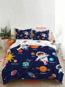 2/3件套太陽系被套組，全尺寸，太空主題床上用品套裝，適合兒童、青少年與成人，宇宙行星床品套裝 - 彩色 - 查看 22