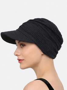 1pc Women's Pleated Brim Flat Top Sun Caps,Wide Brim Beach Hats For Women, Lightweight UV Protection Headscarf Hat, Fashion All-Match Headwear Summer - Multicolor - View 11