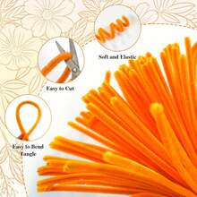 [Customer Favoriate]112pcs Craft Supplies Ultra Dense Chenille Stems, Multi-Color, Including 100pcs Pipe Cleaners, 10pcs Flower Stems, 1pc Floral Tape& 1 Tutorial Video, For DIY Handmade, Chenille Stems Flower Set, Christmas Pipe Cleaners Craft Set - DIY Bouquet Kit - View 4