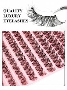 120pcs D Curl Vacation Eyelash Clusters, 8-16mm Thin Style, Reusable, Soft & Natural, Voluminous & Curly, Segmented Single Clusters, Suitable For Any Style DIY Eyelash Extensions, Beginner Friendly - D - View 2