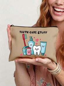 Funny Dental Care Makeup Bag - "Dental Care Supplies" Makeup Bag, Cute Cartoon Dental Care Makeup Bag, Portable Travel Toiletry Bag With Zipper, Makeup Bag For Dental Hygiene Products, Funny Oral Care Storage Bag Suitable For Women And Men, Can Hold Toothbrush, Toothpaste, Etc. - Imaginative And Educational Design - Perfect For Travel, Beach, Commute, Ideal Gift For Dental Hygiene Professionals And Travel Enthusiasts - Multicolor - View 14