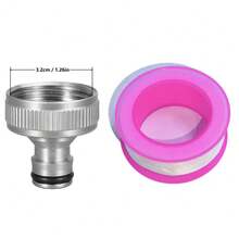 1 buah Adaptor Keran Sambungan Cepat Multi-Ukuran, Paduan Seng Berlapis Elektro, Dengan Pita Perekat, Cocok untuk Selang 1/2" 3/4" 1", Konektor Cepat Anti Bocor, Id - A - View 8