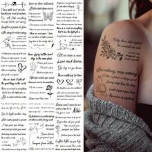 FTVLTAT Realistic Temporary Tattoo Set - 10 Sheets With Over 100 Designs And Phrases For Fingers, Wrists, Ears, And Small Areas - Durable And Long-Lasting Body Art Tattoo Stickers - Multicolor - View 10
