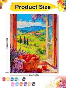 DIY Digital Oil Painting Acrylic Kit For Adults, Handmade Numbered Painting, Mountain Scenery Canvas Design, Room Decor Wall Art, Beginner Painting, Perfect Gift For Friends - Frameless - View 9