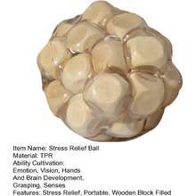 Magical Wooden Stress Relief Ball, Excellent Relaxation Companion, Handmade DIY, Suitable As Gift For Adults, Desk Toy For Home & Office, Squeeze Toy Shape - Multicolor - View 4