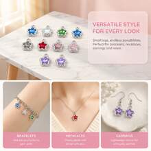 5/10pcs Silvery Plated Star Rhinestone Charms Multicolor Faceted Crystal Star Pendants For DIY Bracelet Necklace Earring Jewelry Making Supplies - Star - View 1
