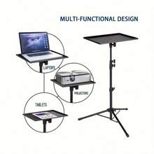 Projector Stand With Telescopic Tray, Can Hold Projector, Computer, Books, Etc., Universal Projector Stand, Portable Floor Tripod, Height Adjustable, Suitable For Office, Stage, Studio, Outdoor - View 2