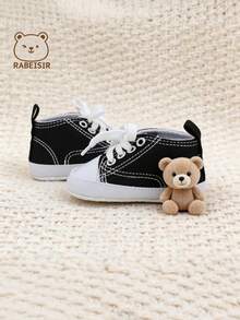 Spring Summer Autumn Infant Pre-Walker Shoes, Breathable Infant Pre-Walker Shoes 0-1.5 Years Old, Classic Versatile - Black - View 3
