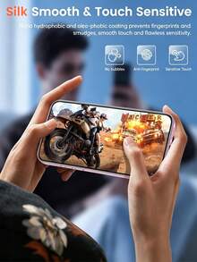 MIGAE [2合1] 1片HD螢幕保護貼 + 1片相機鏡頭保護貼，相容於 16/16 Plus/18 Pro/18 Pro Max/17/17 Pro/17 Pro Max/16 Pro/15/14/13/12/11/11 Pro Max及其他系列，超清晰9H+強化玻璃，簡易安裝套件，相容手機殼 - 無色 - 查看 5