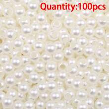 10-200pcs Beige Large Hole Faux Pearl Acrylic Beads DIY Jewelry Making Bracelet, Necklace, Keychain Pendant Other Handicraft Material Accessories - Large Hole Faux Pearl - View 11