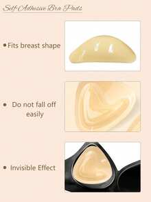 1 pasang Bantalan Bra Perekat Silikon Dua Sisi Tak Terlihat untuk Wanita, Sisipan Pengangkat Push-Up yang Dapat Digunakan Kembali, Bantalan Tebal Tahan Air untuk Bikini, Baju Renang & Bra Tanpa Tali - MultiWarna - View 4