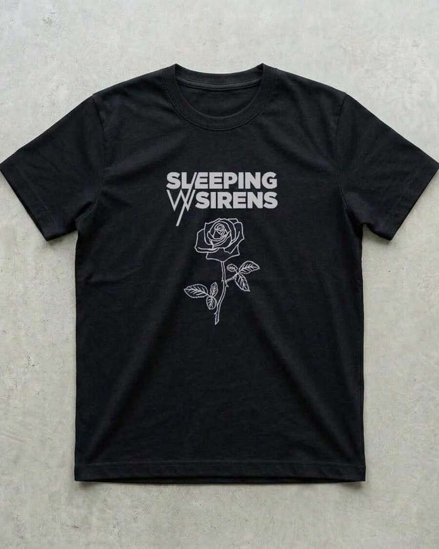 Metalcore Sleeping With Sirens Soft Cotton Fan Printed Tee Women's T-Shirts - 黑色 - 查看 1