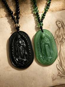 1pc Vintage Classic Catholic Virgin Mary Statue Pendant Necklace, Exorcism Jewelry Gift For Men And Women, Suitable For Daily Wear - Necklace - View 1